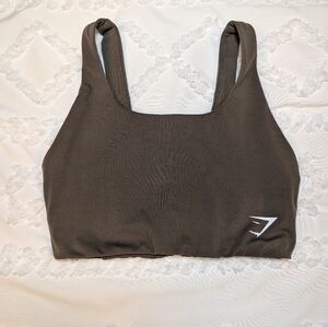 Gymshark Olive Green Crop Top Sports Bra